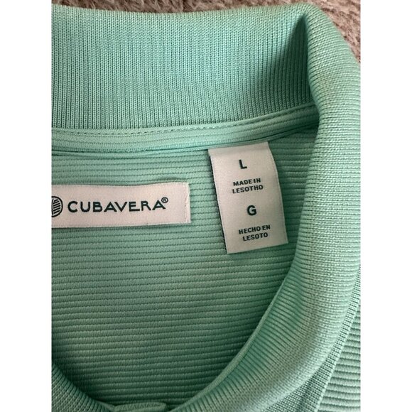 Cubavera Solid Textured Polo Moisture Wicking Cascade Polo Mens Sz L New - Picture 9 of 15